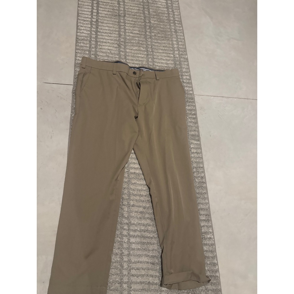 Haggar Cool Right Performance Flex Straight Fit Khaki Pants Mens 40x30 Tan